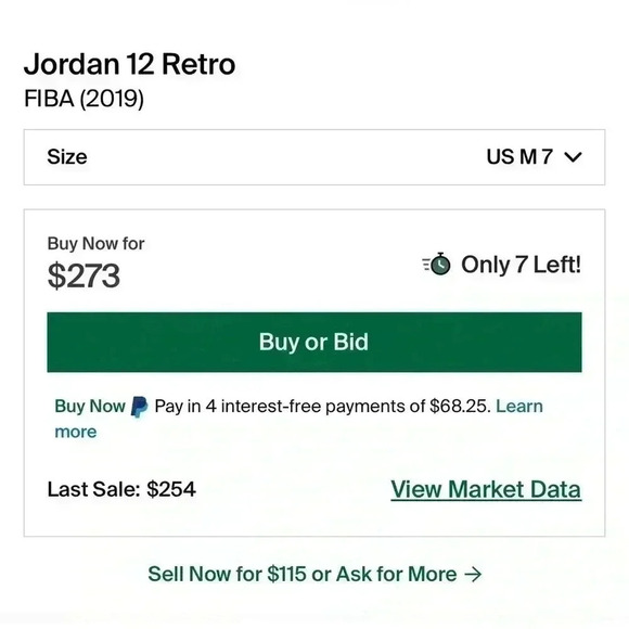 Jordan 12 Retro FIBA 2019 Men’s 7/ Women’s 8.5